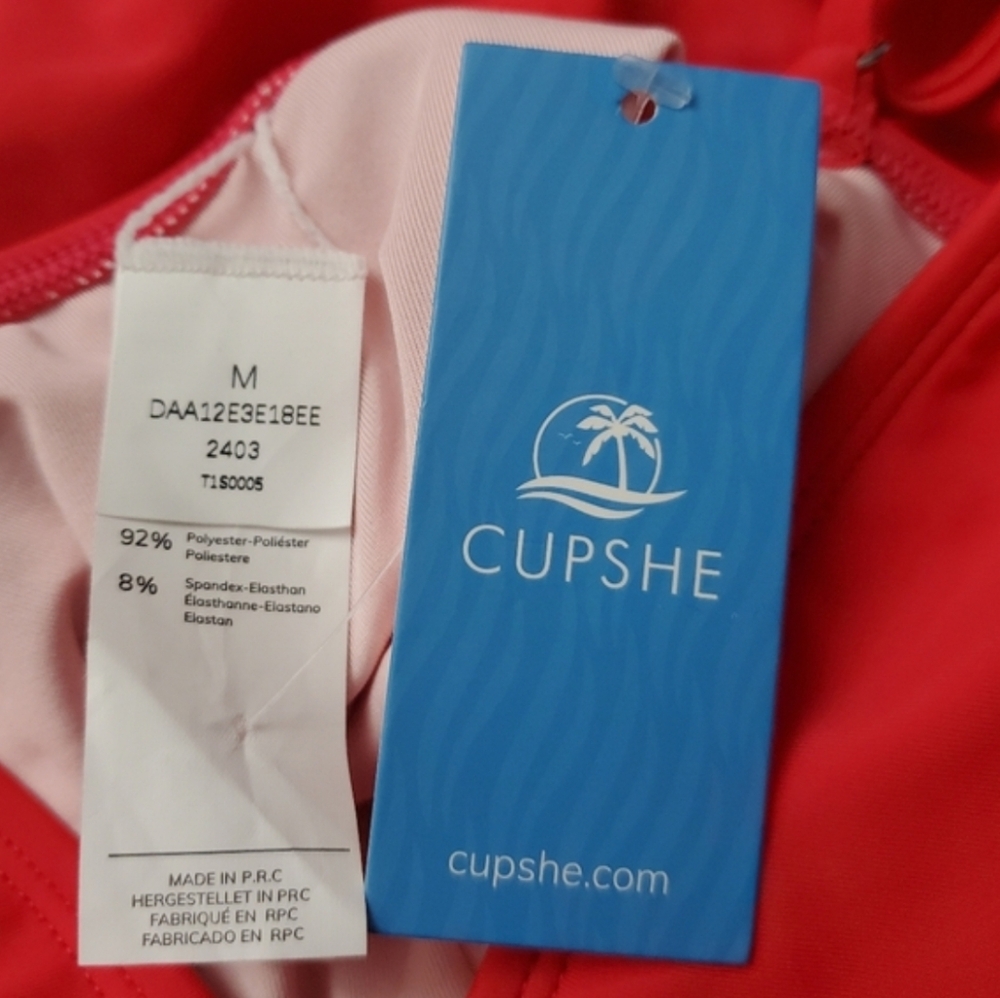 CUPSHE Women's One Piece Rouched V-Neck Swimsuit! NEW! - Picture 3 of 5